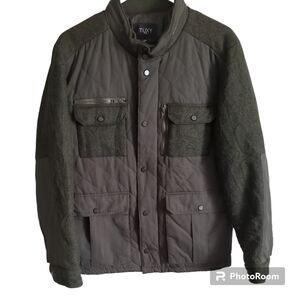 Tuxy Blue Quilted Herringbone Multi Pockets Army Green‎ Thinsulate Jacket Size M